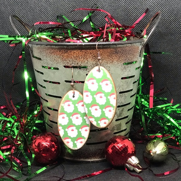 Christmas wooden earrings - Picture 9 of 10